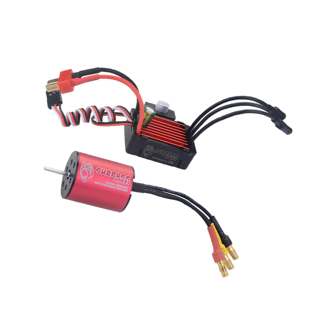 Waterproof Brushless ESC Kit w/ Motor for 1/18 Scale RC Car Spare Parts