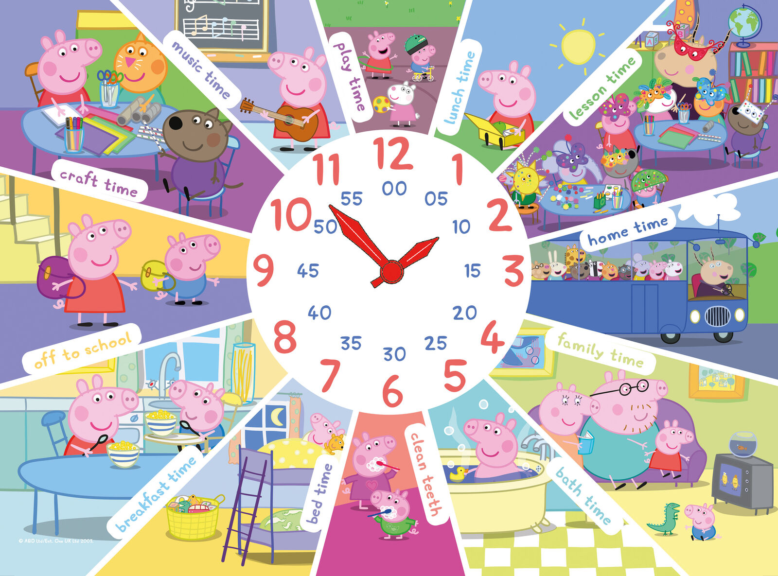 09510 Ravensburger Peppa Pig Jigsaw Puzzle Clock Childrens Kids Game 60pc Age 4+