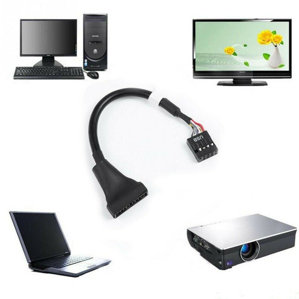 USB 3.0 20Pin Male to Motherboard USB 2.0 9Pin Female Converter Cable Adapter UK