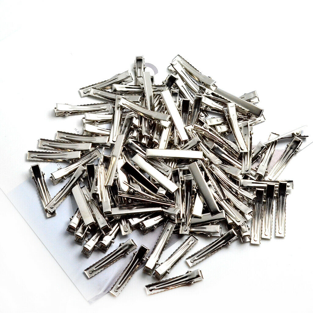 30/100 pack flat single prong alligator hair clips DIY bows 4 cm (100 pack)