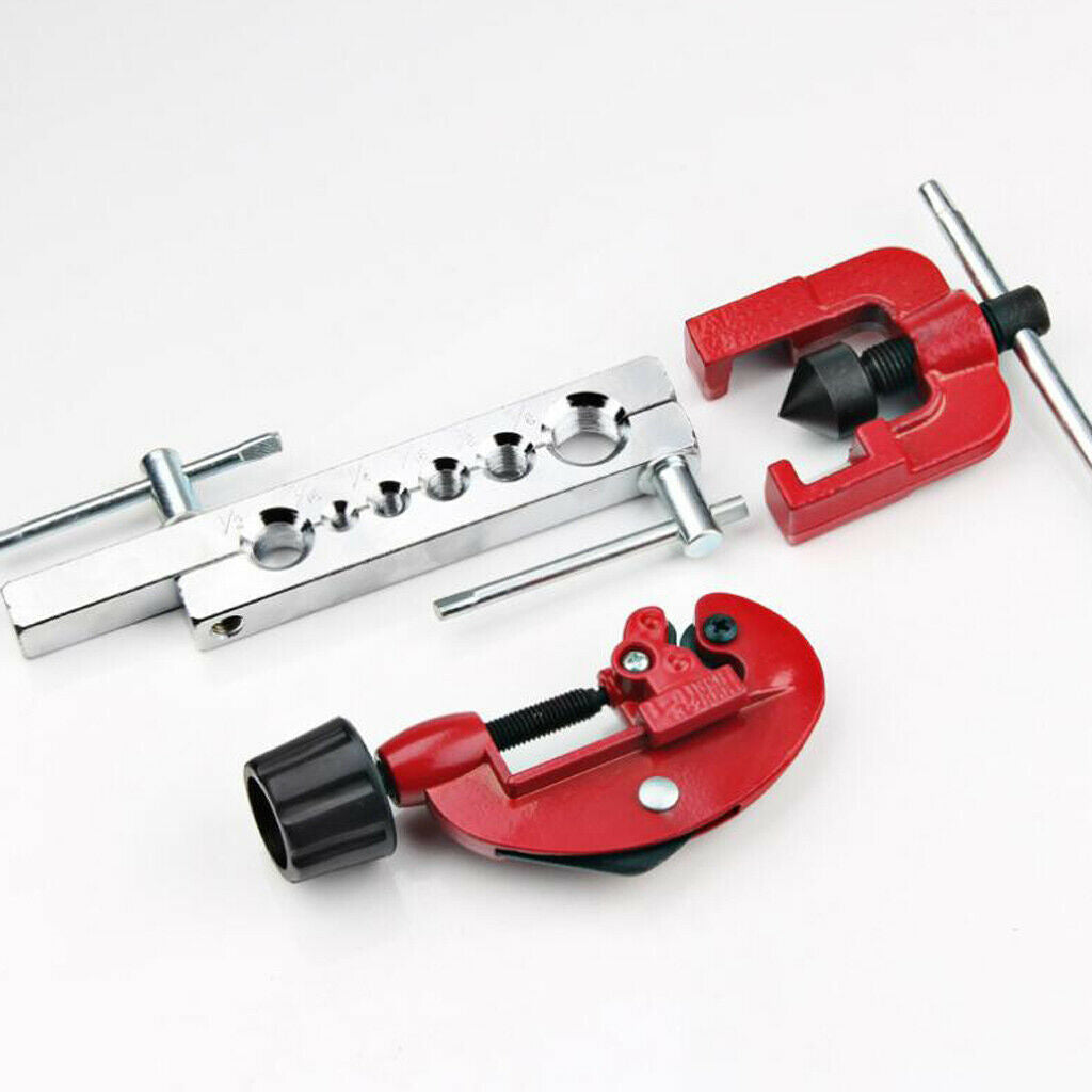 Set of Copper Pipe Tube Flaring Tool Kit and 3-28mm Cutter, 3/16" - 5/8".
