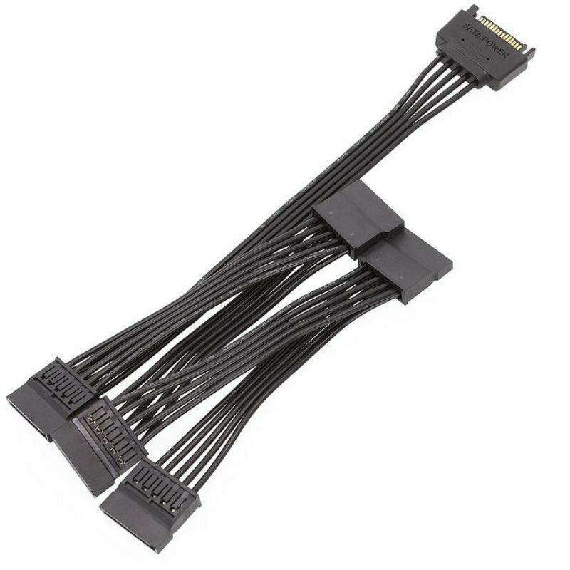 Molex 15pin SATA 1 to 5 SATA 15Pin Hard Drive Power Supply Splitter Cable C XC