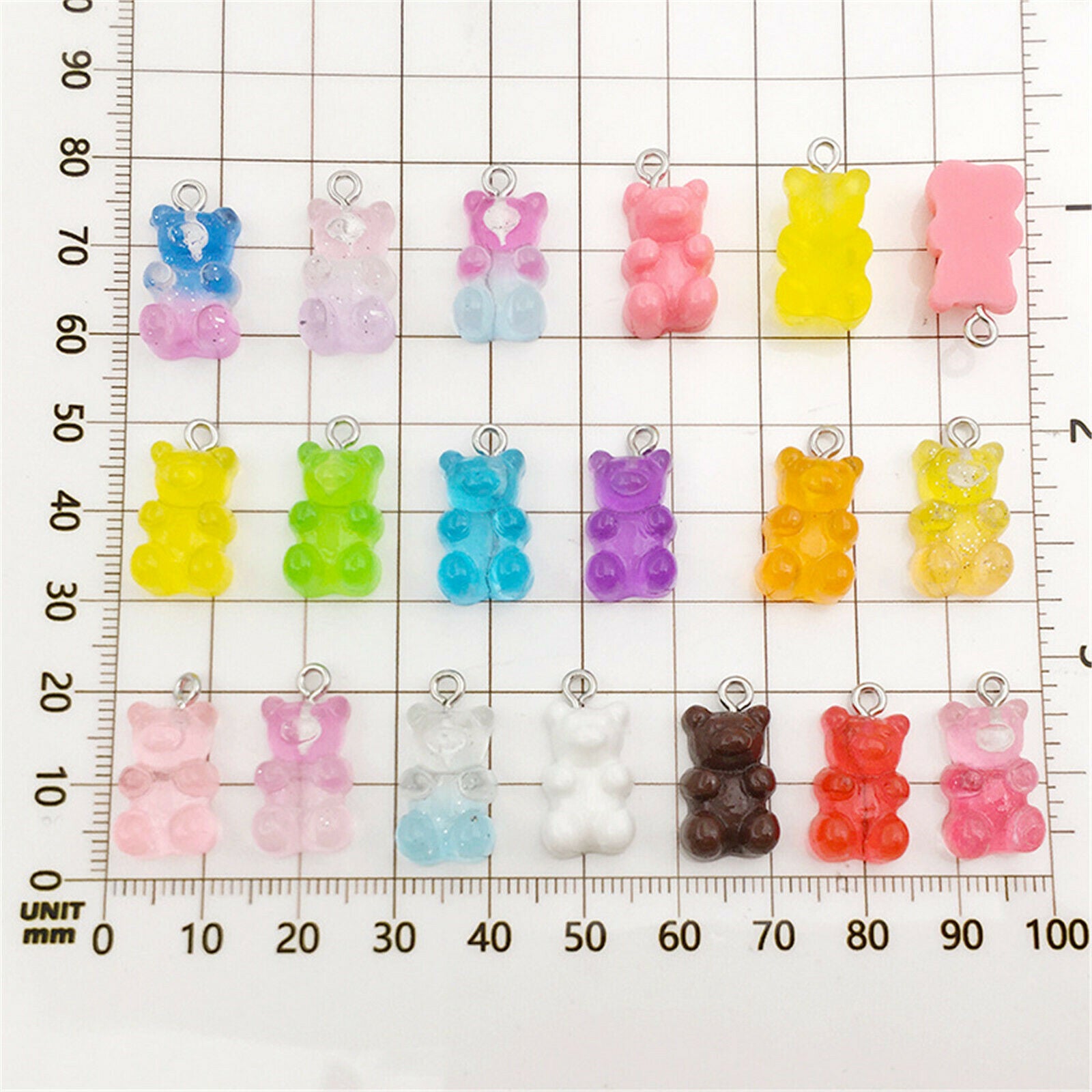 32 Pcs Mixed Candy Lollipop Bear Shape Charm for Earring Bracelet Jewelry Making