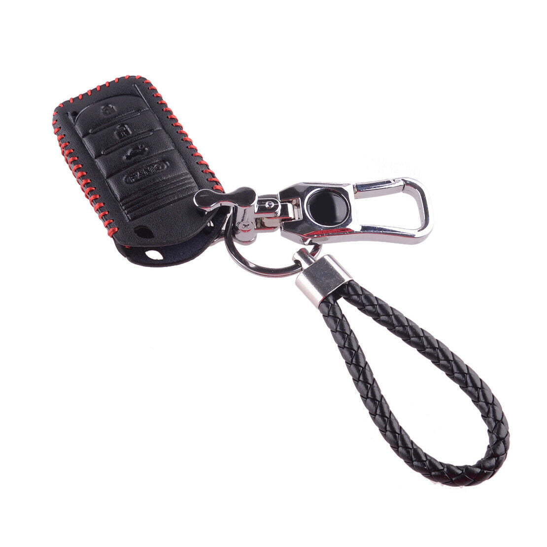 Leather Car Smart Key Fob Case Cover w/ Keychain Fit for Acura TL RDX ZDX ILX