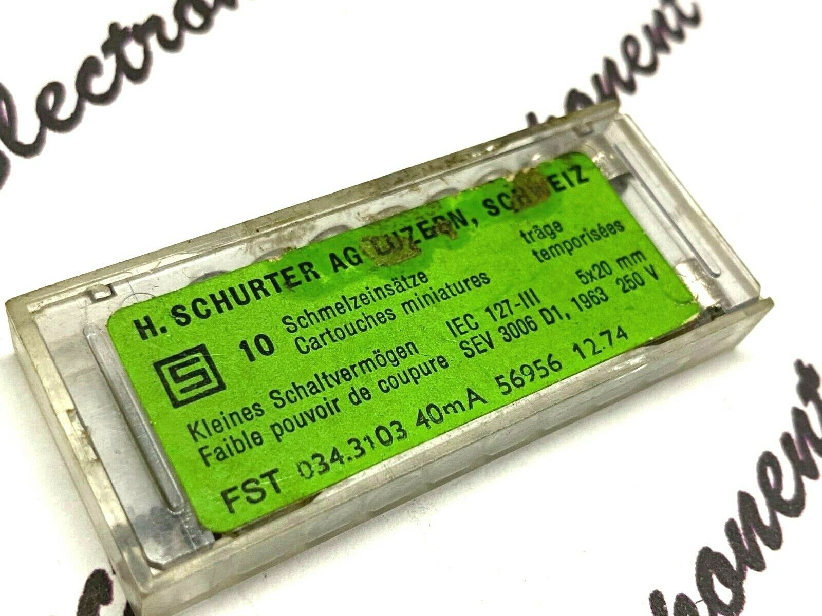 4pcs - SCHURTER FST 034.3103 40mA 250V 5x20mm Fuse