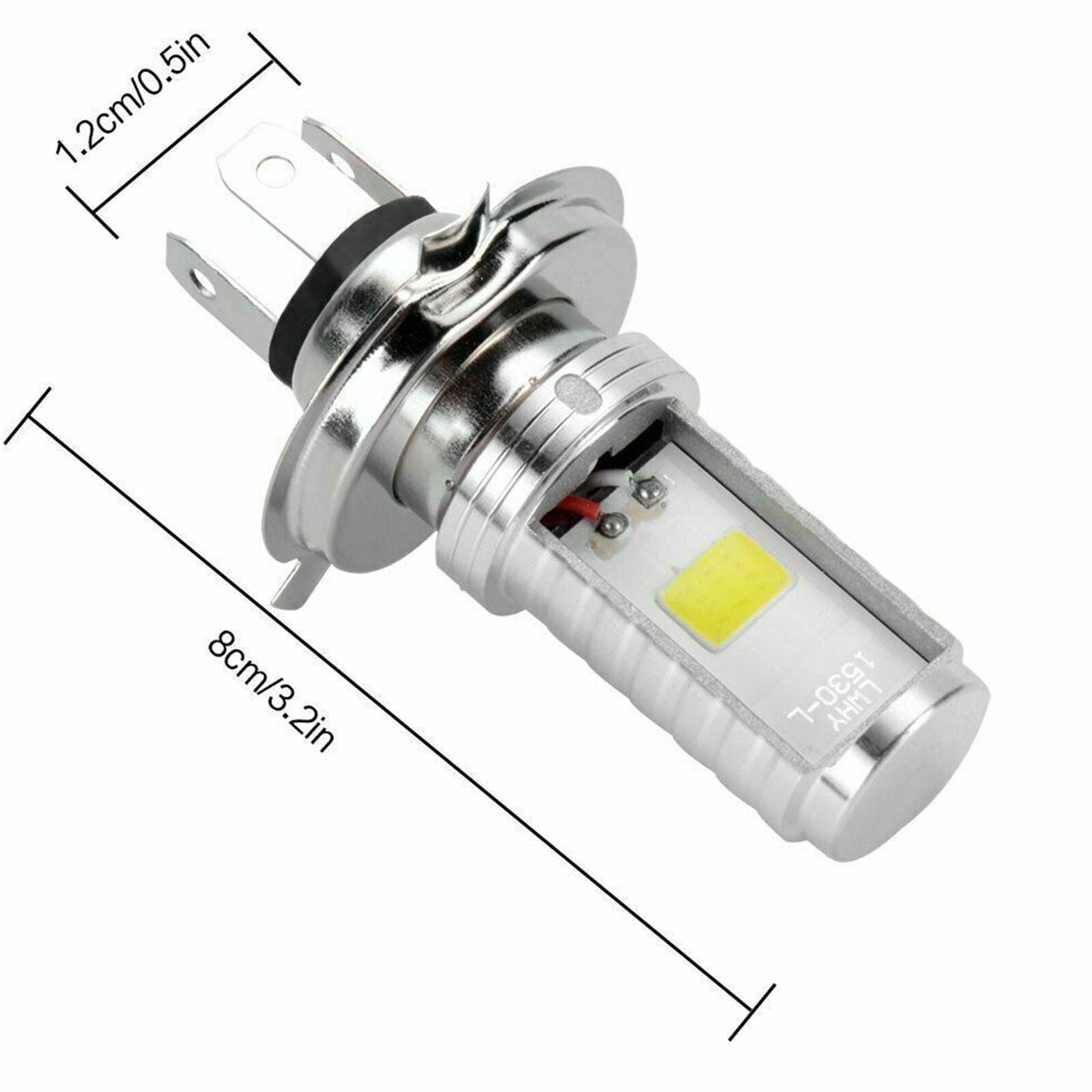 2x H4 LED Bulb Hi / Low Beam Auto Motorcycle Motor Vehicle Headlight Light 6500K