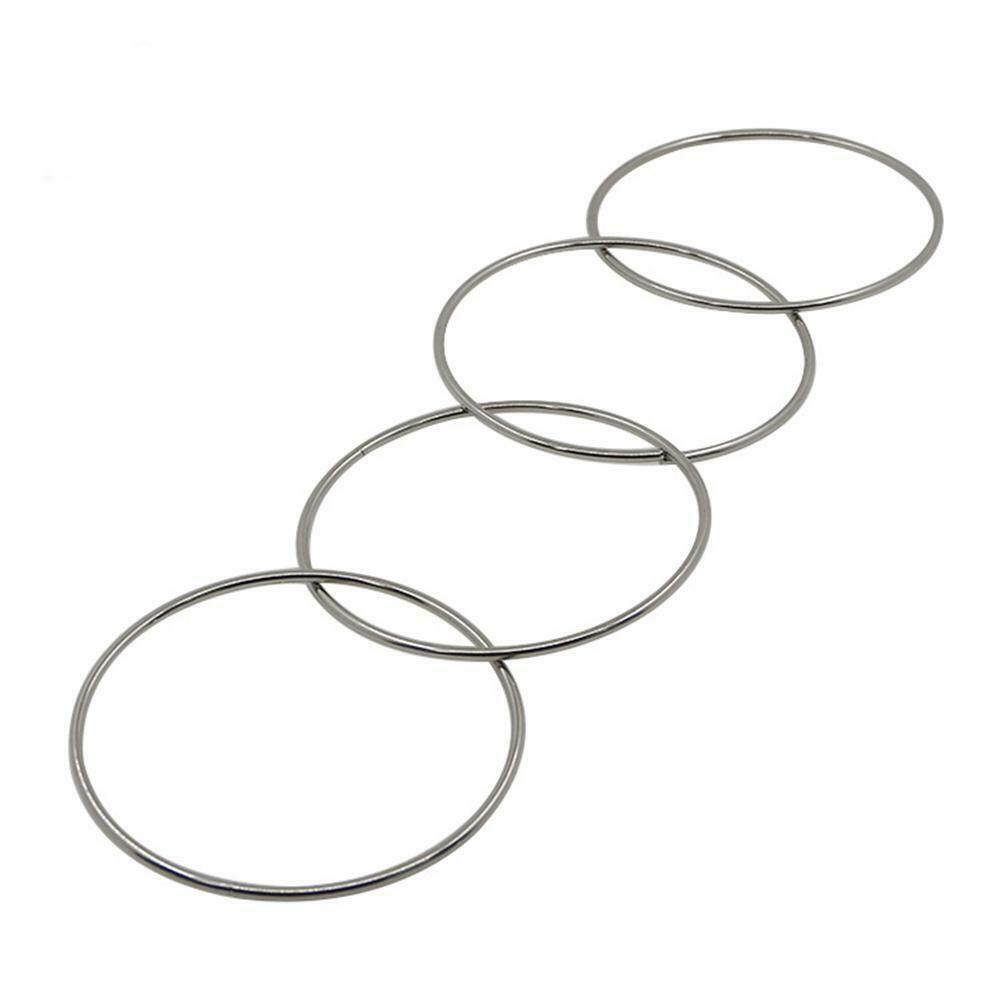 4pcs Magic Metal Rings Linking Iron Hoops for Fun Magic Trick Playing Props  @
