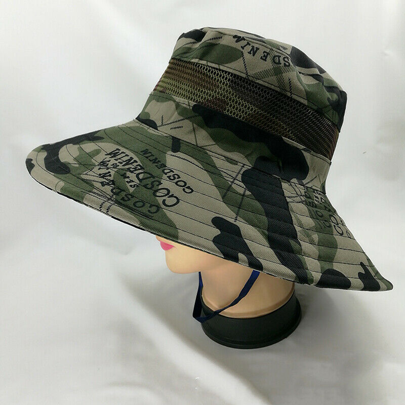 Sports Boonie Washed Cotton Twill Chin Cord Military Camouflage Hunting H.l8