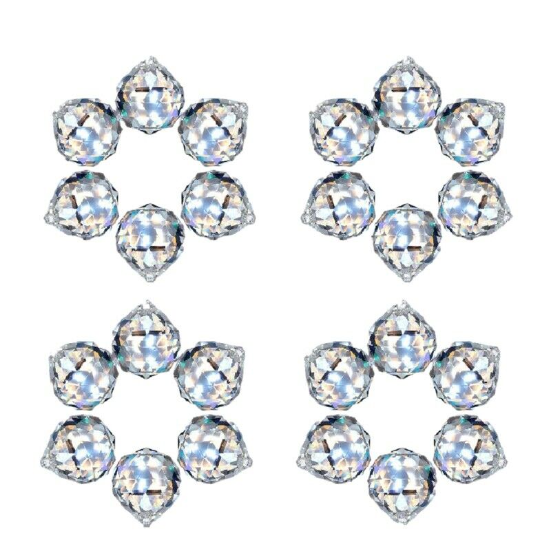 24 Pcs Crystal Balls Prism Suncatcher Rainbow Pendants Maker Hanging Crystals M3