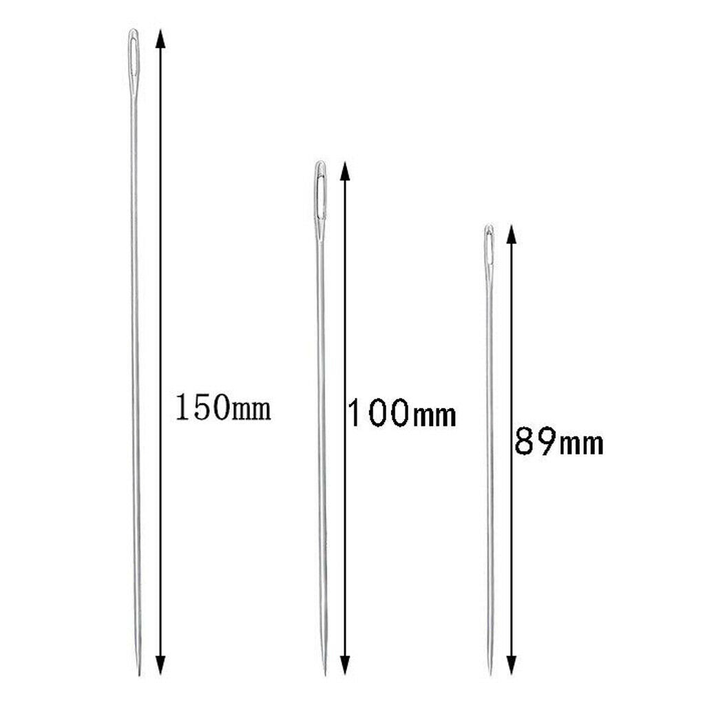 20Pcs 89/100/150/175mm Long Needles Large Big Eye  For Sewing Quilting