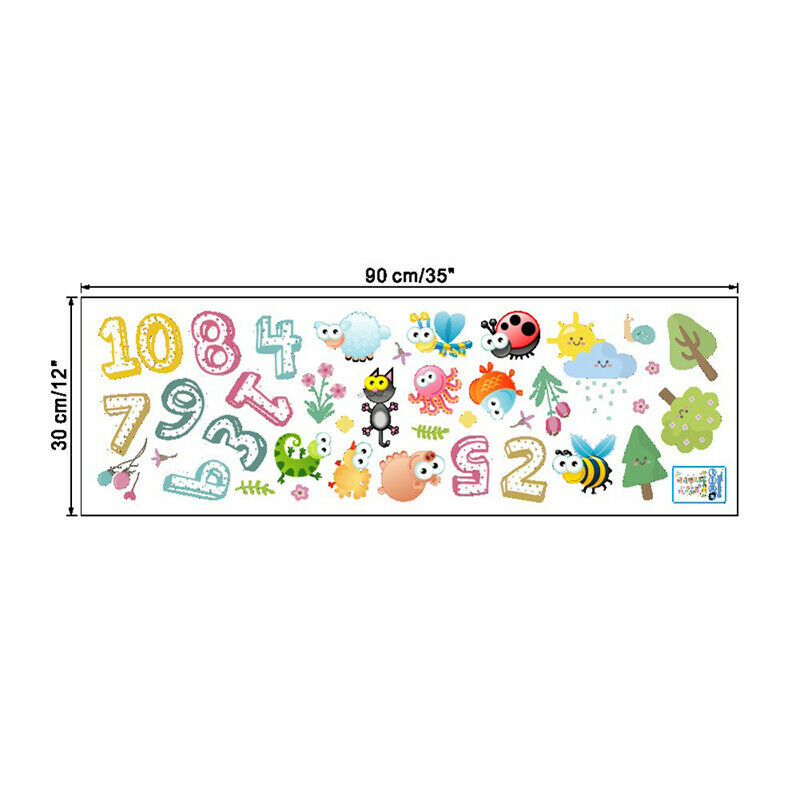 Cute Animals With Arabic Numbers Wall Stickers Nursery Mural Art Wall Dec.l8
