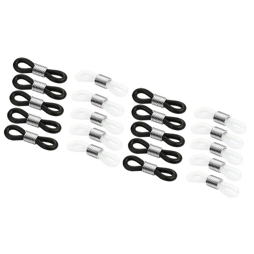 20pcs Silicone Eyeglass Chain Ends Rubber Ends Eyeglasses Strap Holder