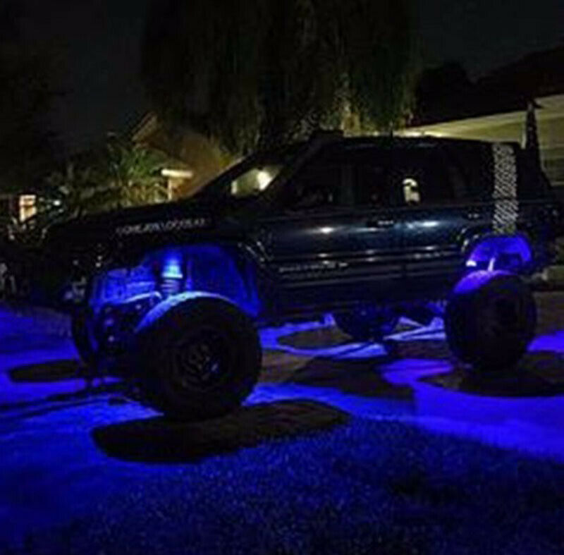 10x Blue LED Rock Lights Under Carriage Sand Rail Truck Trail Rig Lights