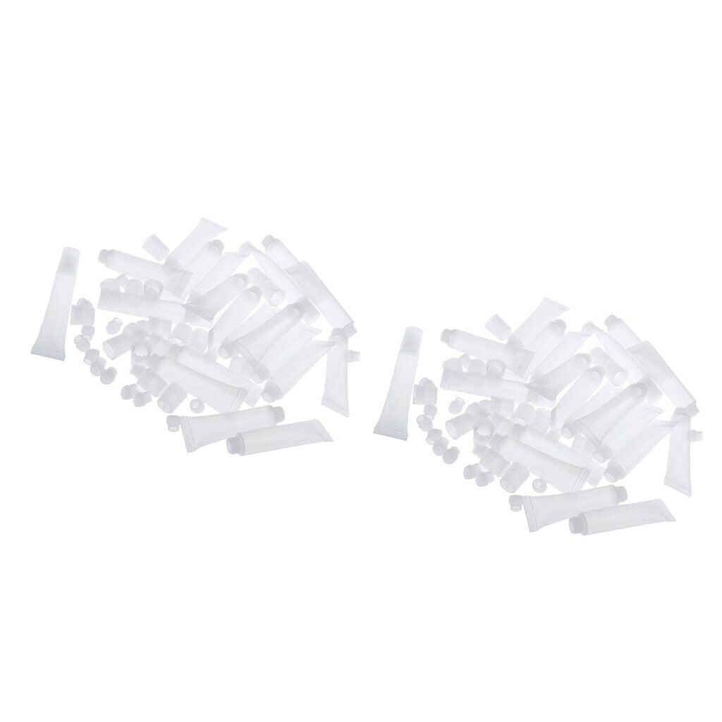 40x 8g Plastic Empty Lip Gloss Balm Soft Tubes Travel Portable Bottles