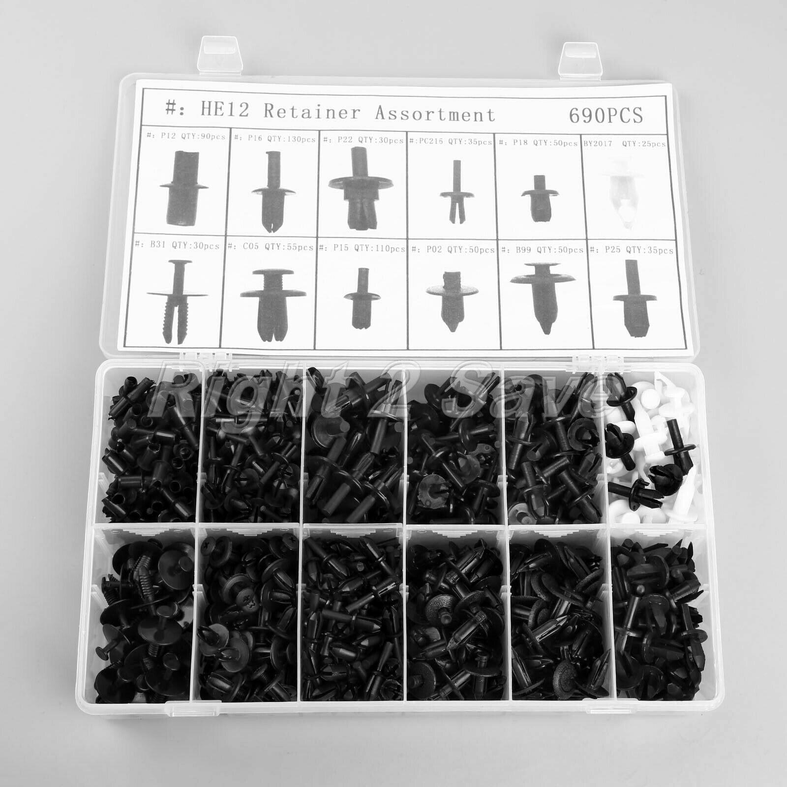690x Auto Car Push Retainer Clip Rivet Trim Panel Moulding Assortment Kit