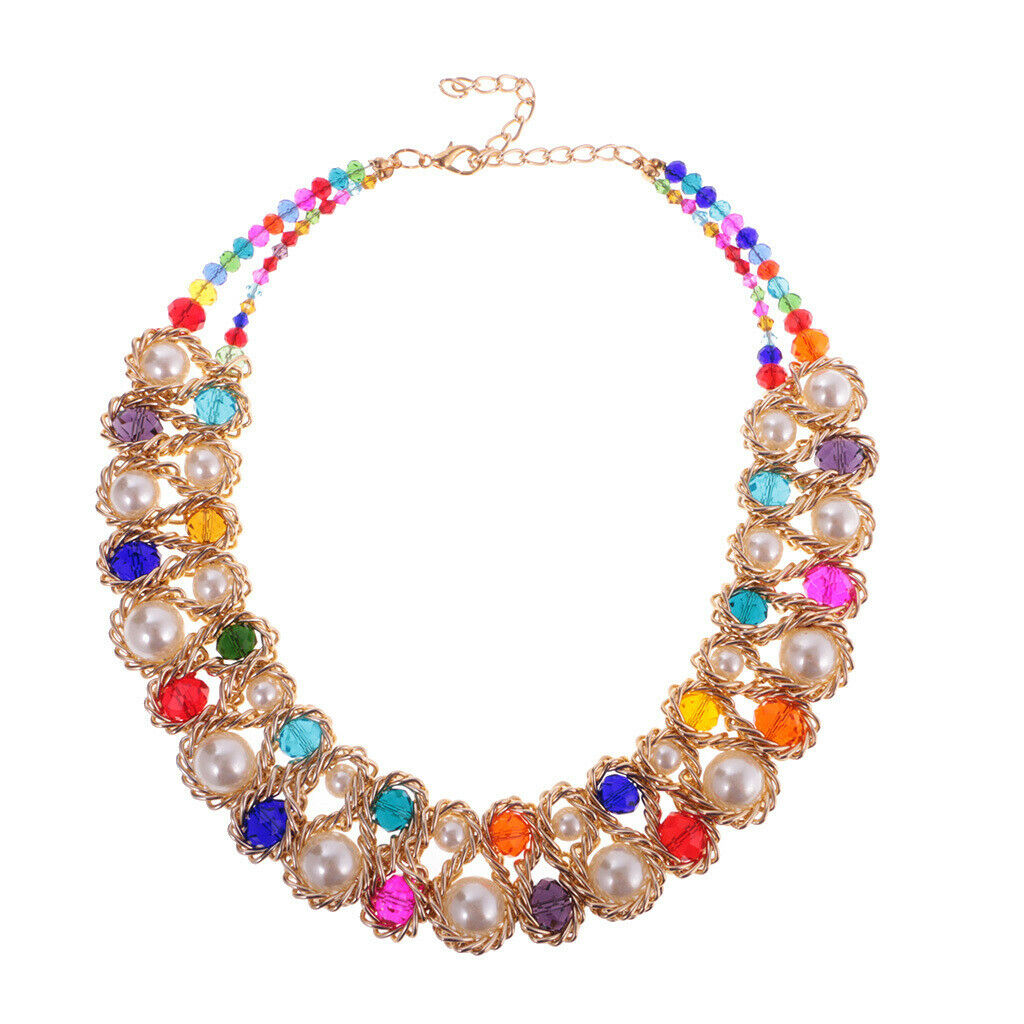 Exaggerated Women Choker Necklace Pendant Collar Wedding Bridal Multi-color