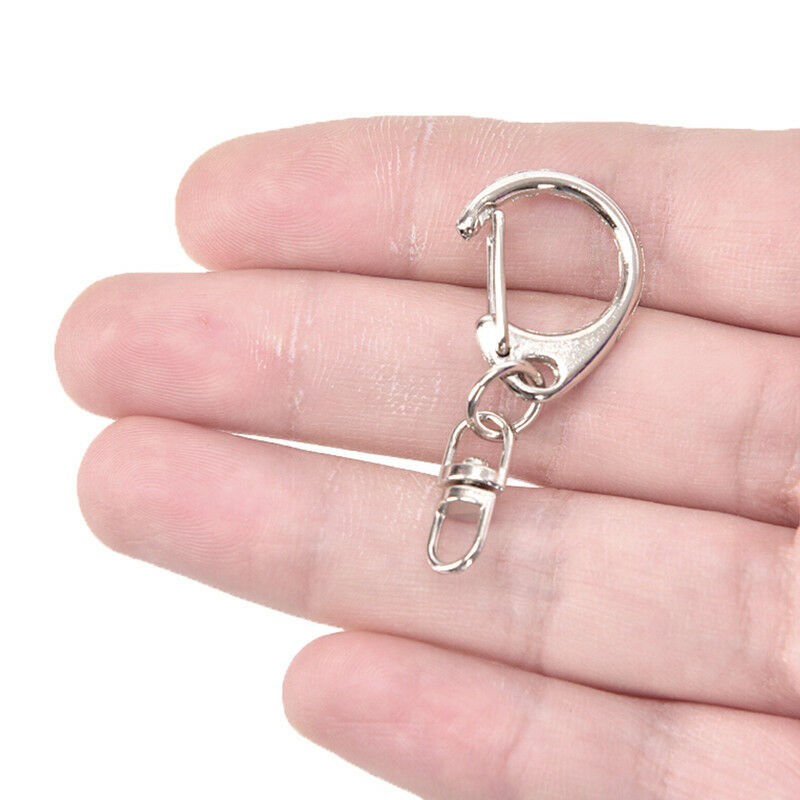 10Pcs/lot Polished Clasp Ring Keyrings Keychain Key Chains DIY Jewelry Making DD