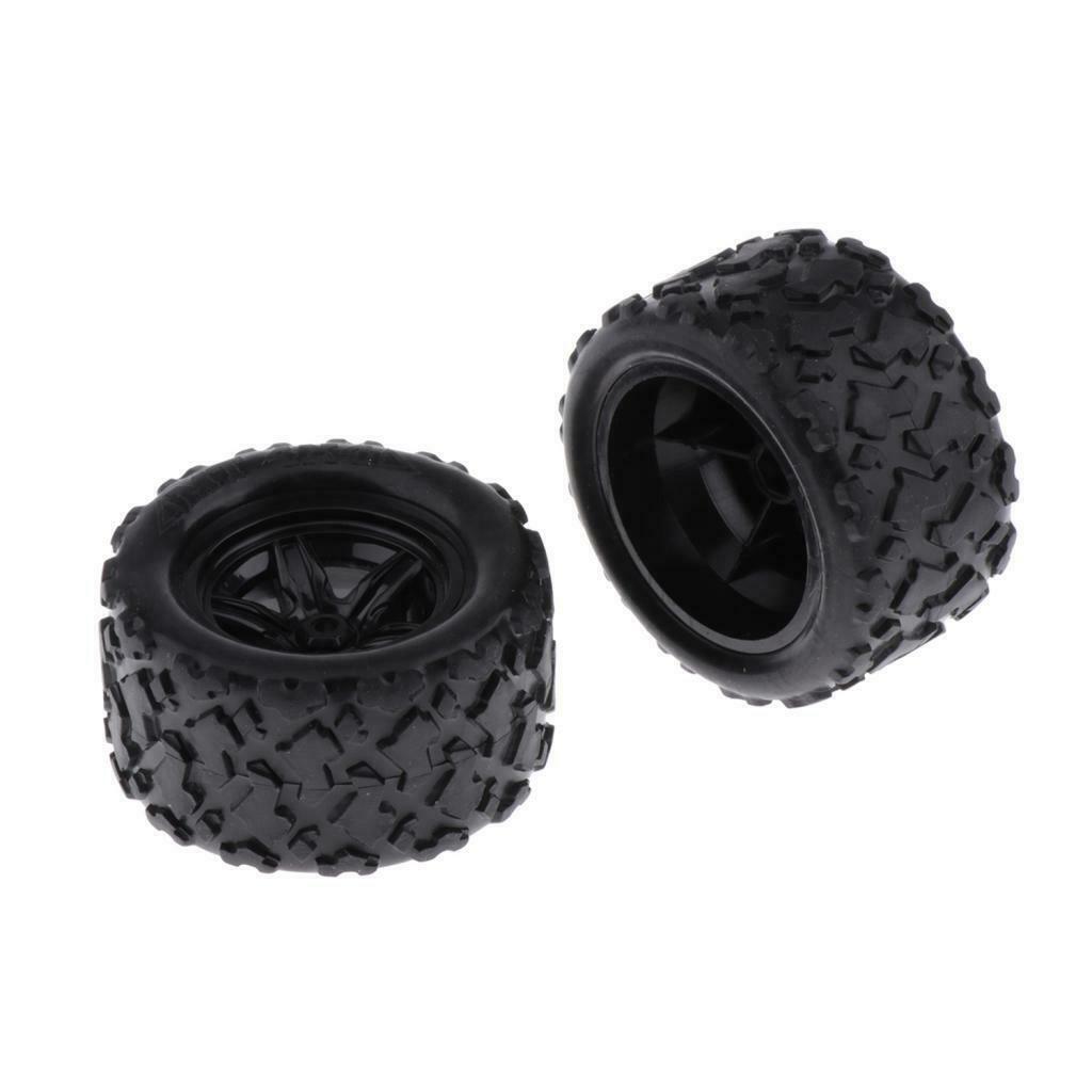 4-Pack Durable Plastic RC Car Tyres Wheel and Rim RC Replacement 65mm Black