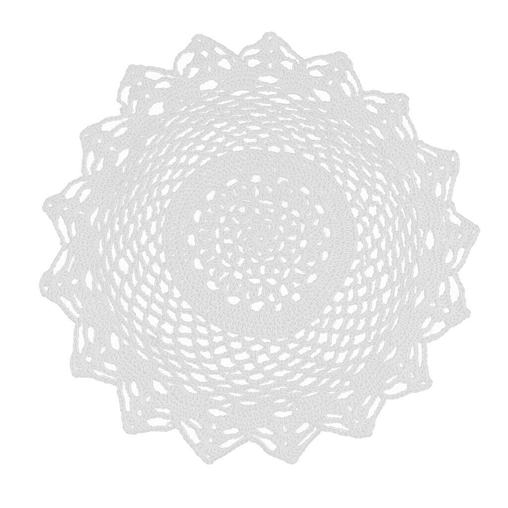 Flower Shaped White Crochet Cotton Lace Doily Table Placemat Doilies Mat30cm