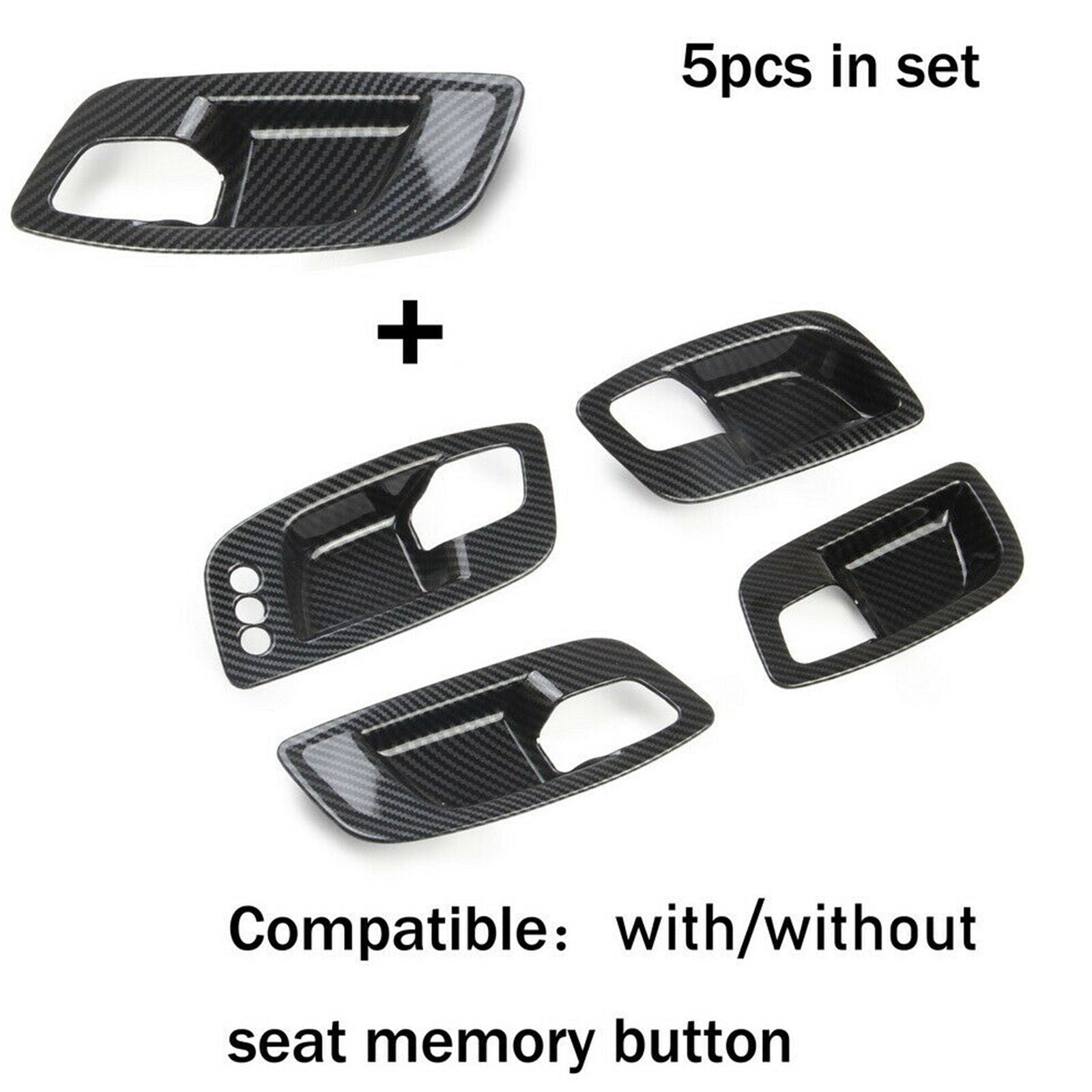 Carbon Fiber interior Door Handle Bowl Cover Trim for Dodge Charger 2011-2021