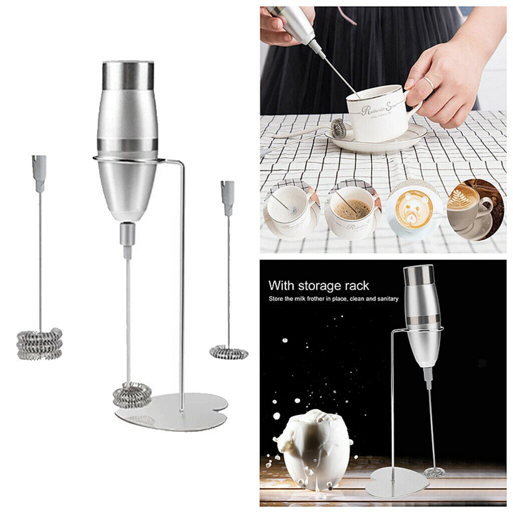 Stainless Steel Milk Frother Handheld Foam Maker Drink Mixer with Whisk Head