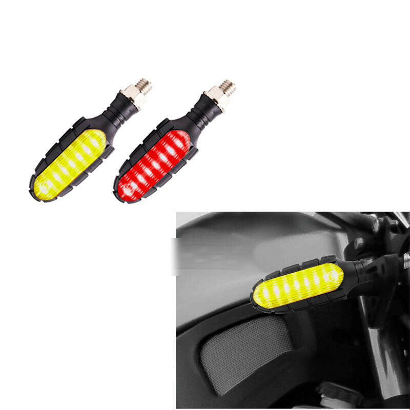 4PCS Amber & Red 32 LED Turn Signal Dual Color Sport Motorcycle Dirt Bike Light