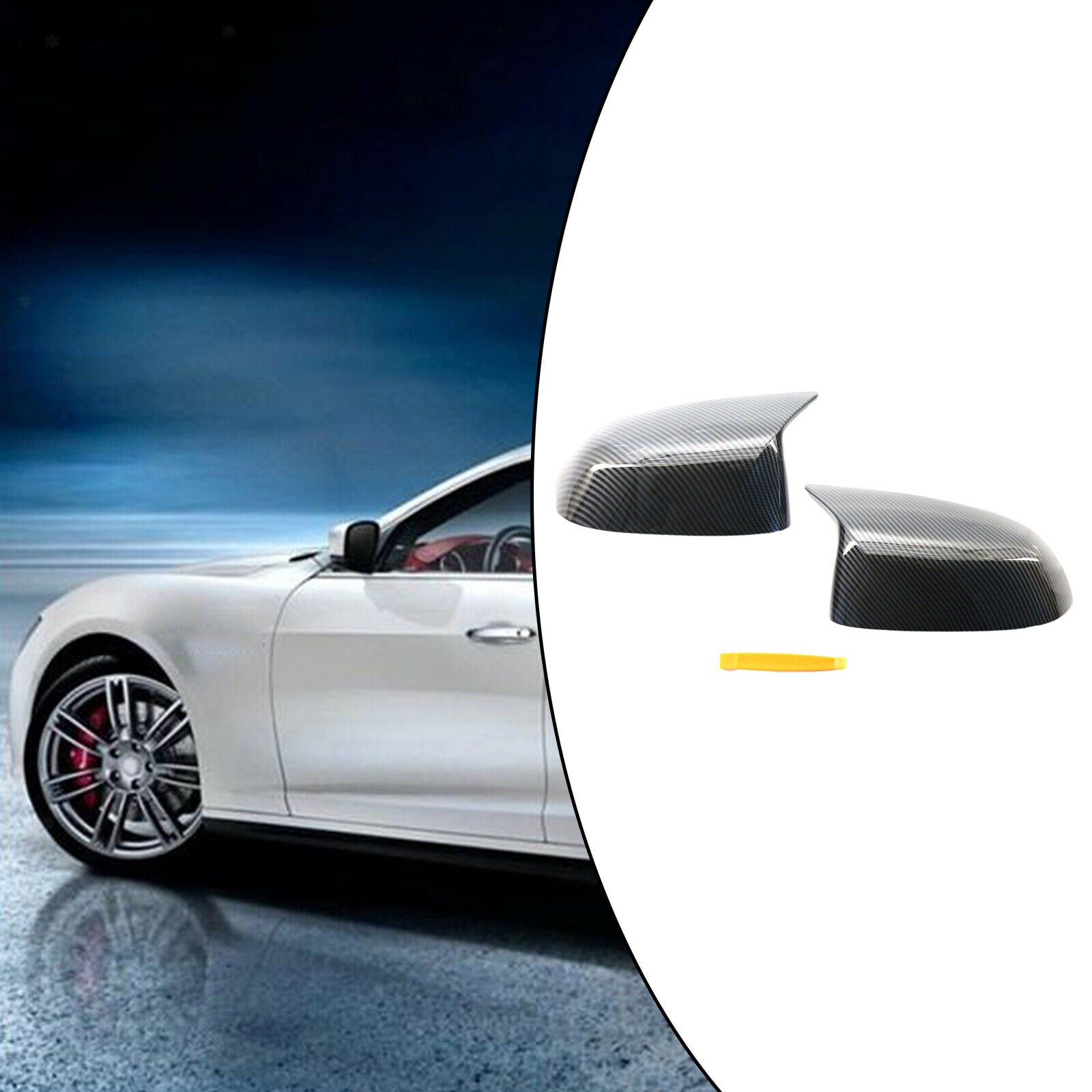 2 Pcs Carbon Fiber Side Mirror Covers Caps for BMW X4 G02 X5 G05 X6 G06