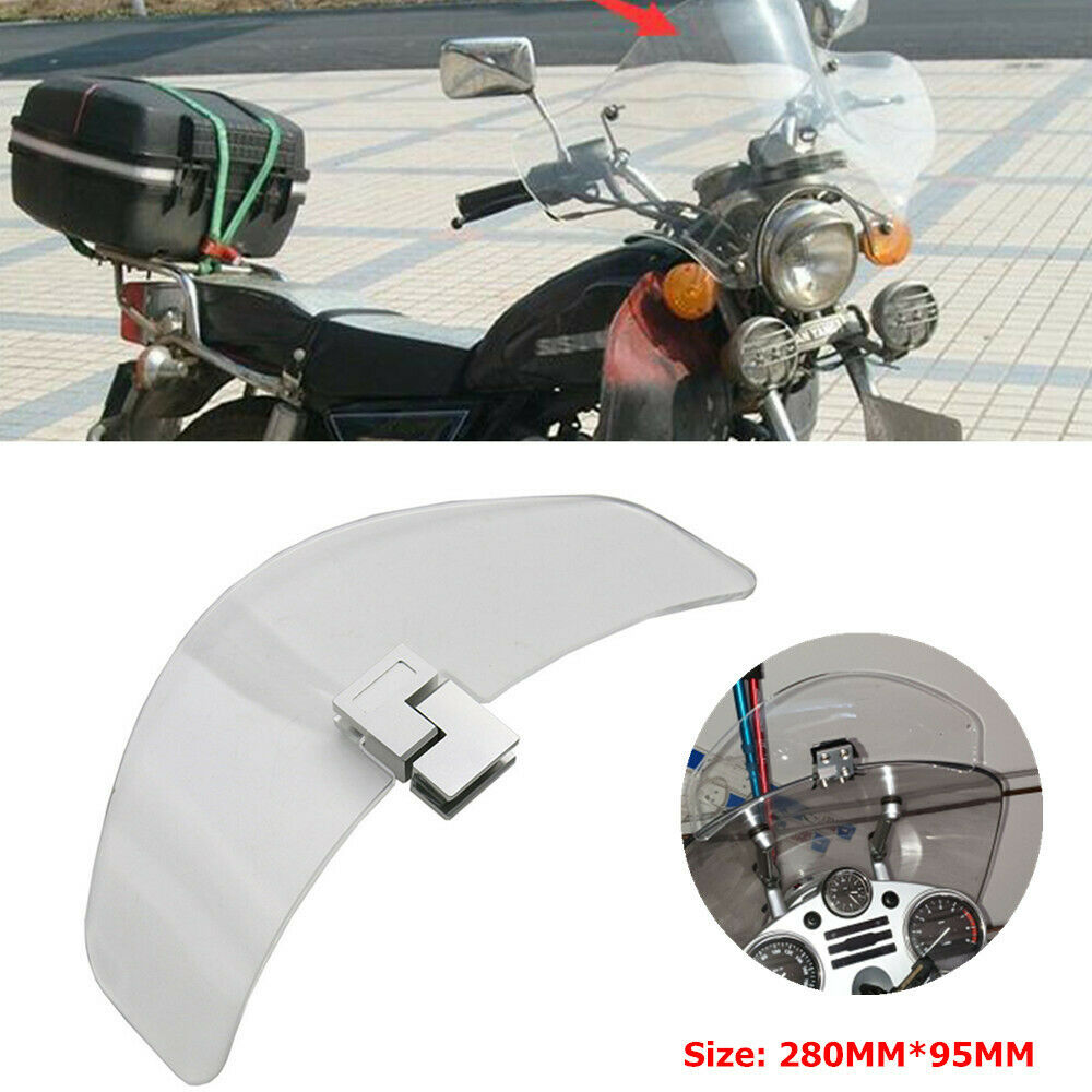 Motorcycle Fairing Clip On Heighten Windshield Deflector Spoiler Universal Kit