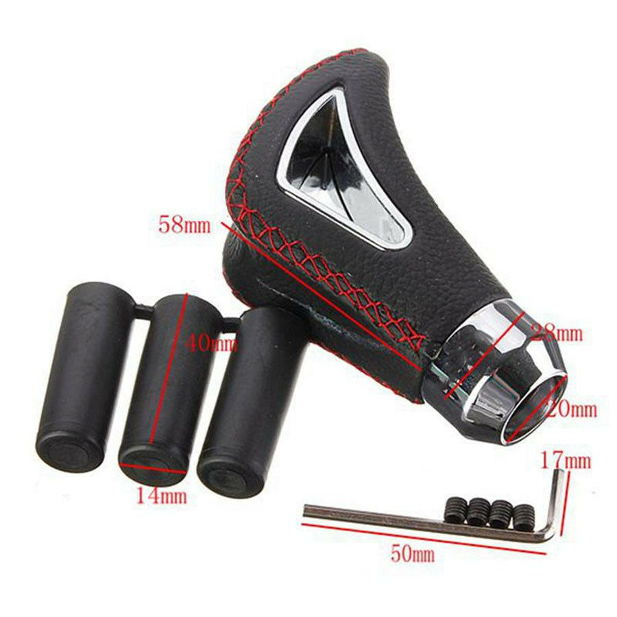 Durable Real Leather Car Truck Manual Gear Stick Shift Shifter Lever Knob Black