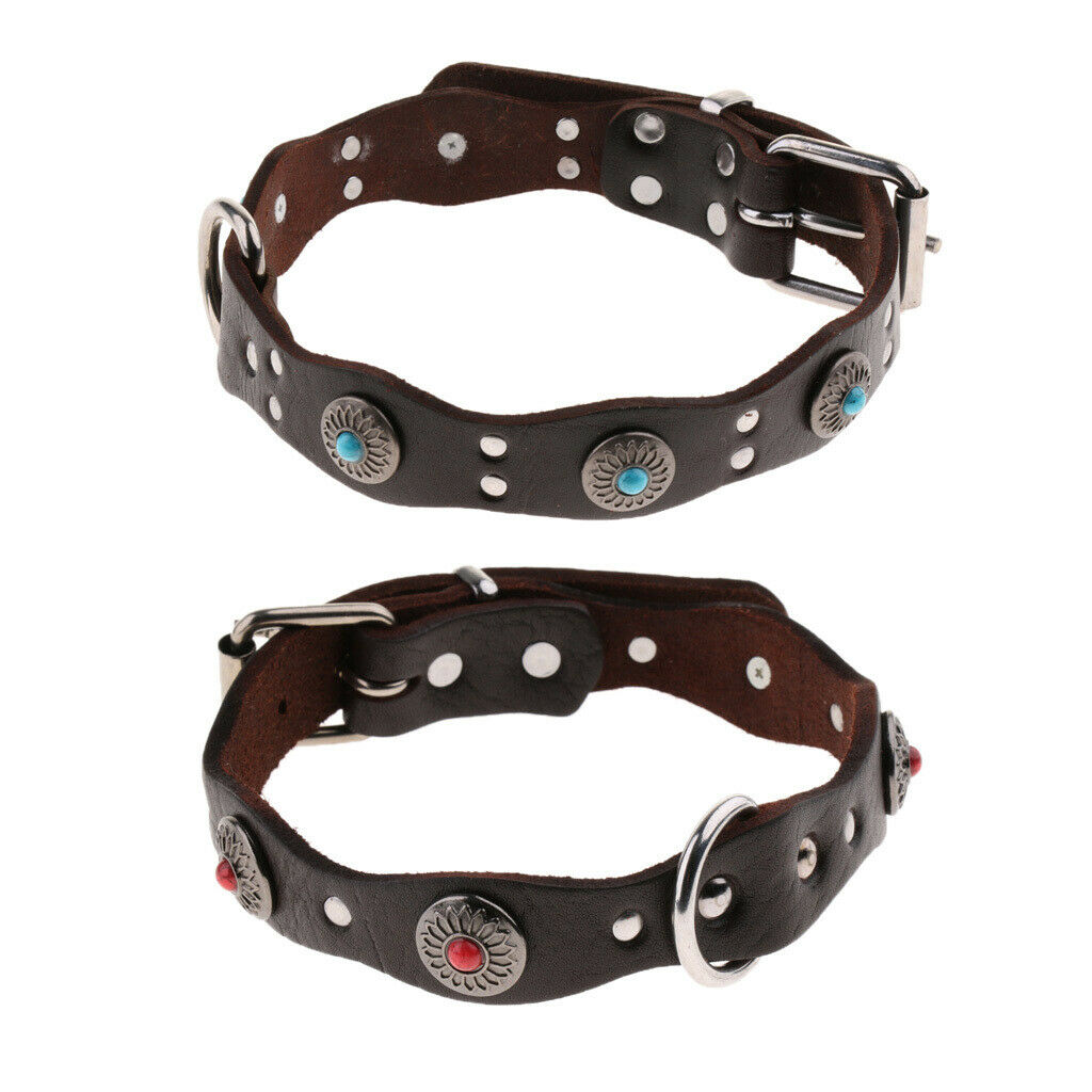 Ethnic style Dog Collar Adjustable Diamond Dog Puppy Pet Collars  Red M