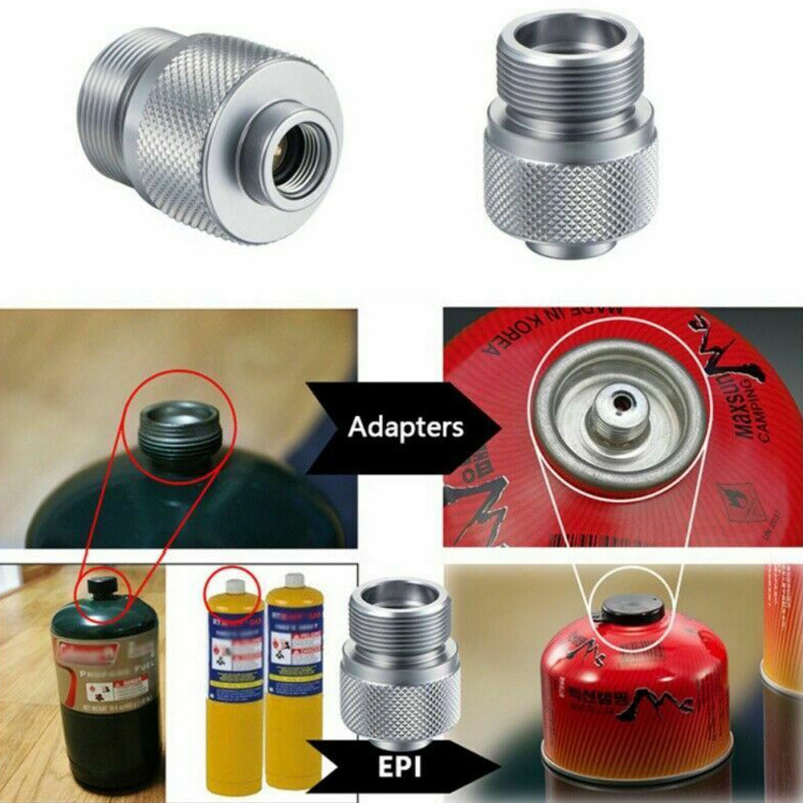 1* Gas bottle adapter camping stove outdoor converter nozzle burner gas cylinder