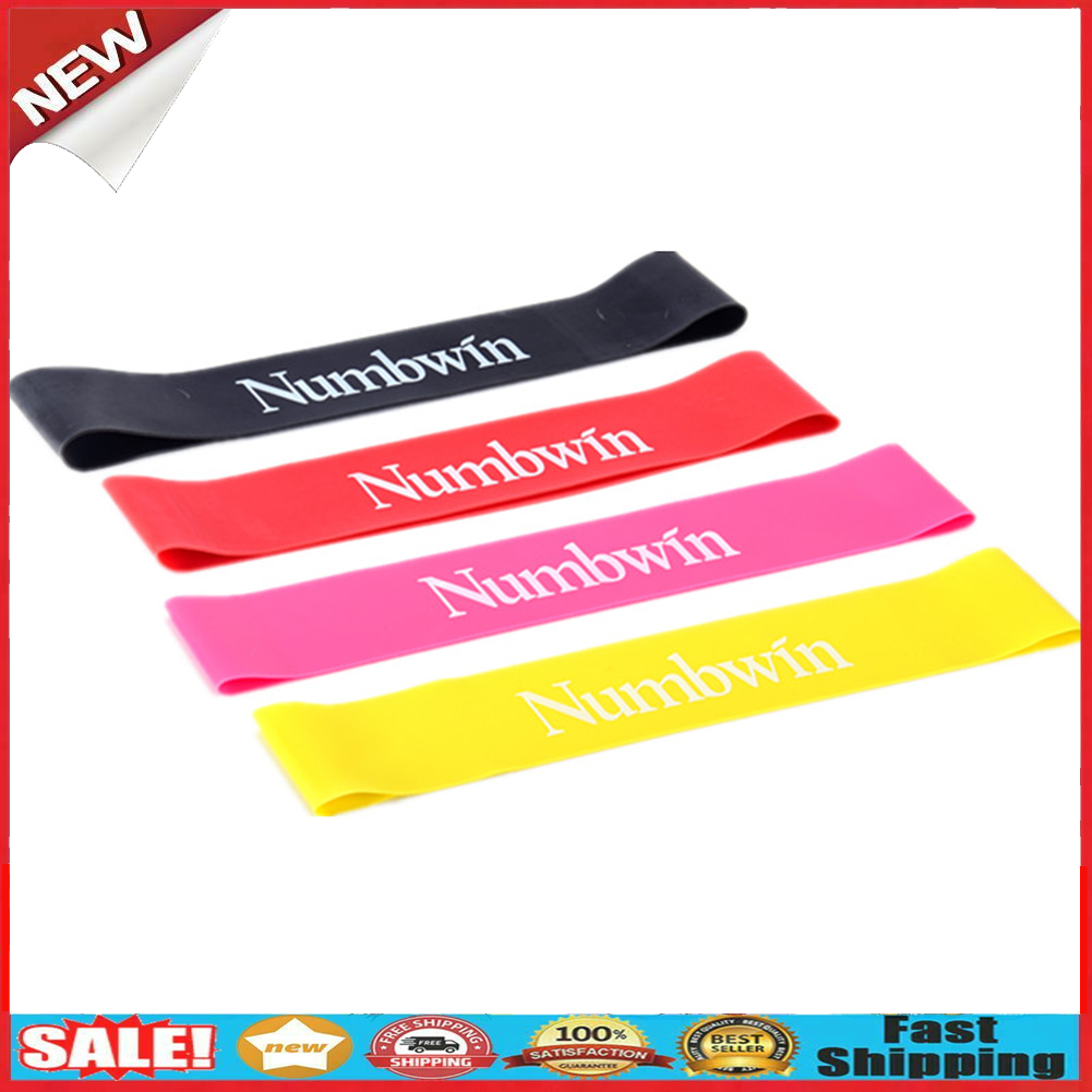 Latex Resistance Band Set for Yoga Workout Black Red Pink Yellow 500mm @