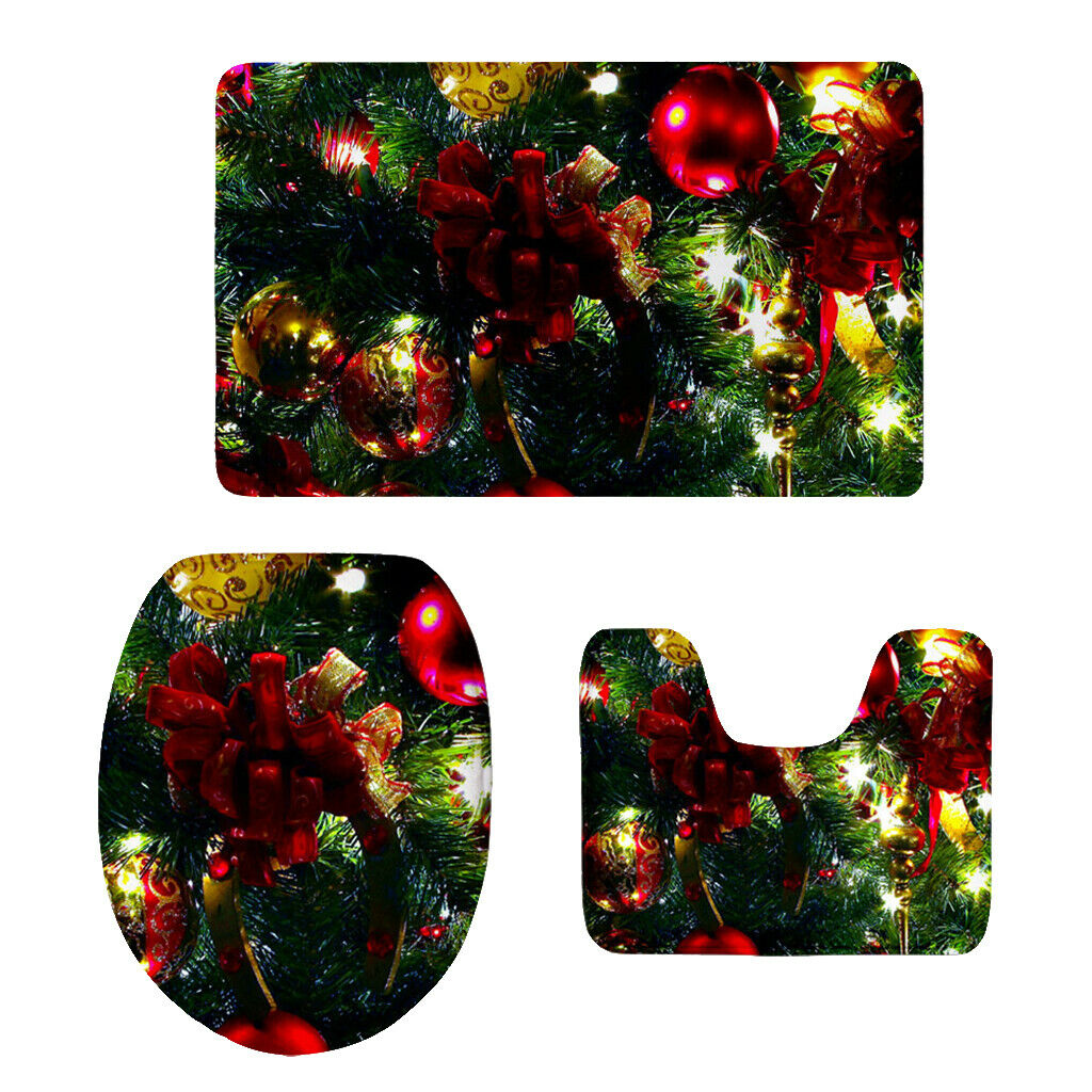 3pcs Toilet Seat Cover Rug Bathmat Bathroom   Home Decor Party Decor 1
