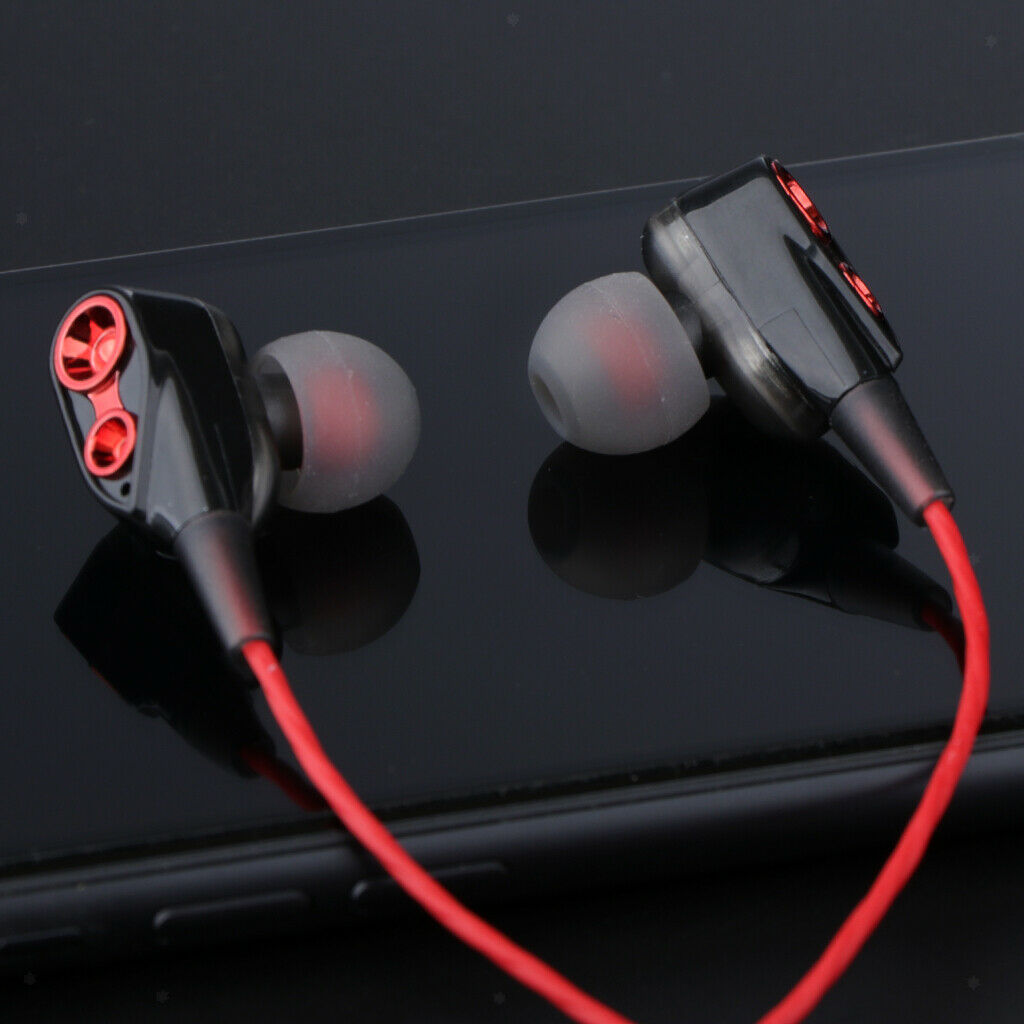 Dual Coil Wired Sports In-Ear Earphones Hands-Free Call Noise-isolating