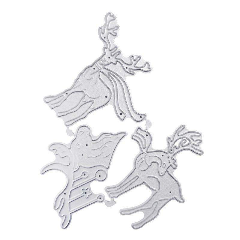 Christmas Elk Metal Cutting Dies Stencil DIY Scrapbooking Album Paper Card Mold