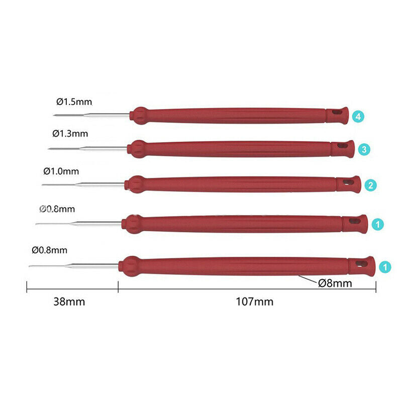 5PCS Wiring Dismount Tool Automotive Wiring Harness Terminal Socket Plug Red Kit