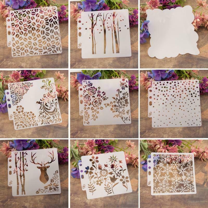Different Airbrush Painting Stencil DIY Home Decor Scrapbooking Album Crafts Art