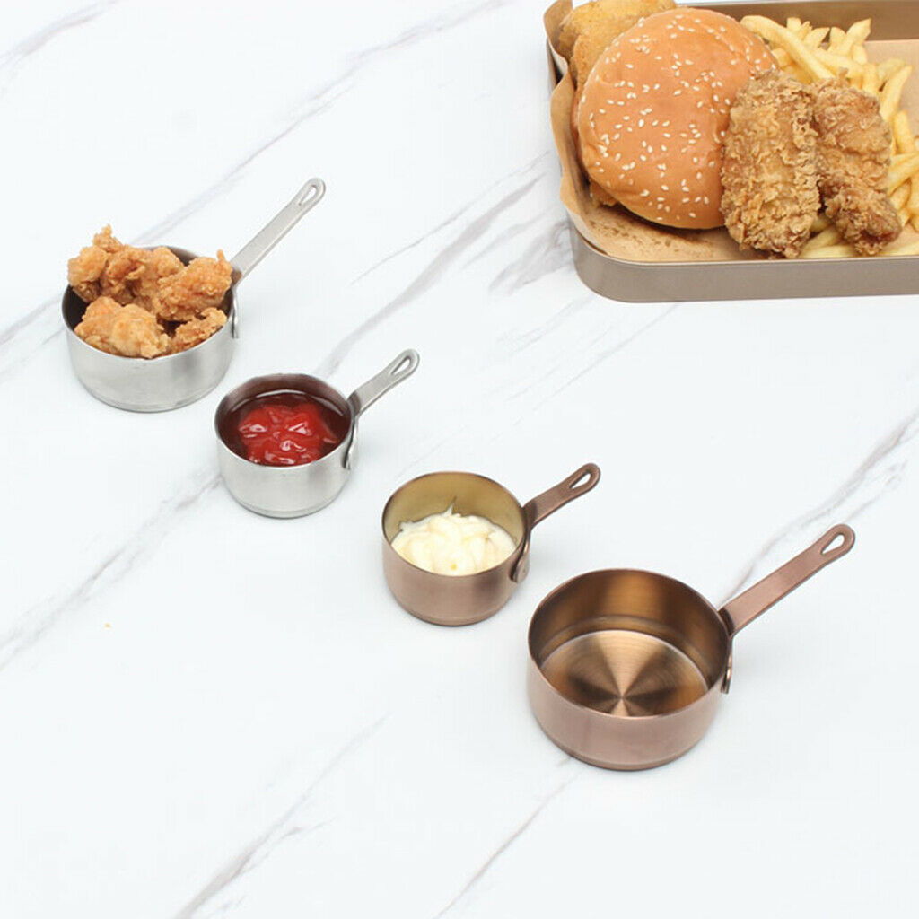 50&100ml Mini Stainless Steel Sauce Pan Milk Warmer Pan Nonstick Household