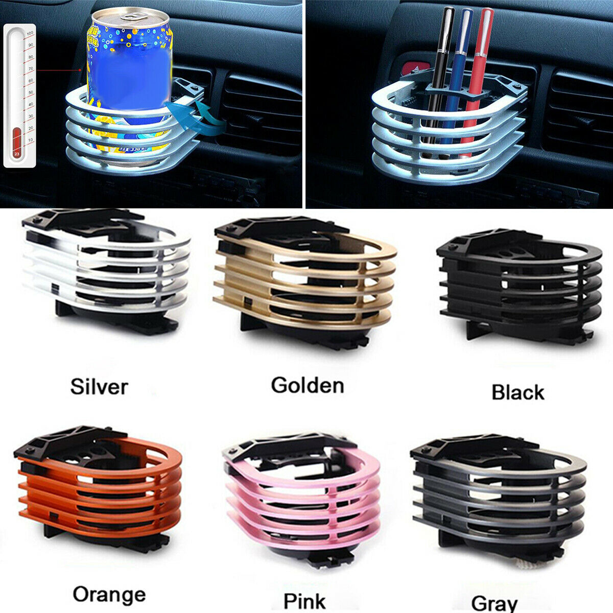 Air Conditioning Outlet Drink Bottle Cup Holder Aluminium Alloy Bracket