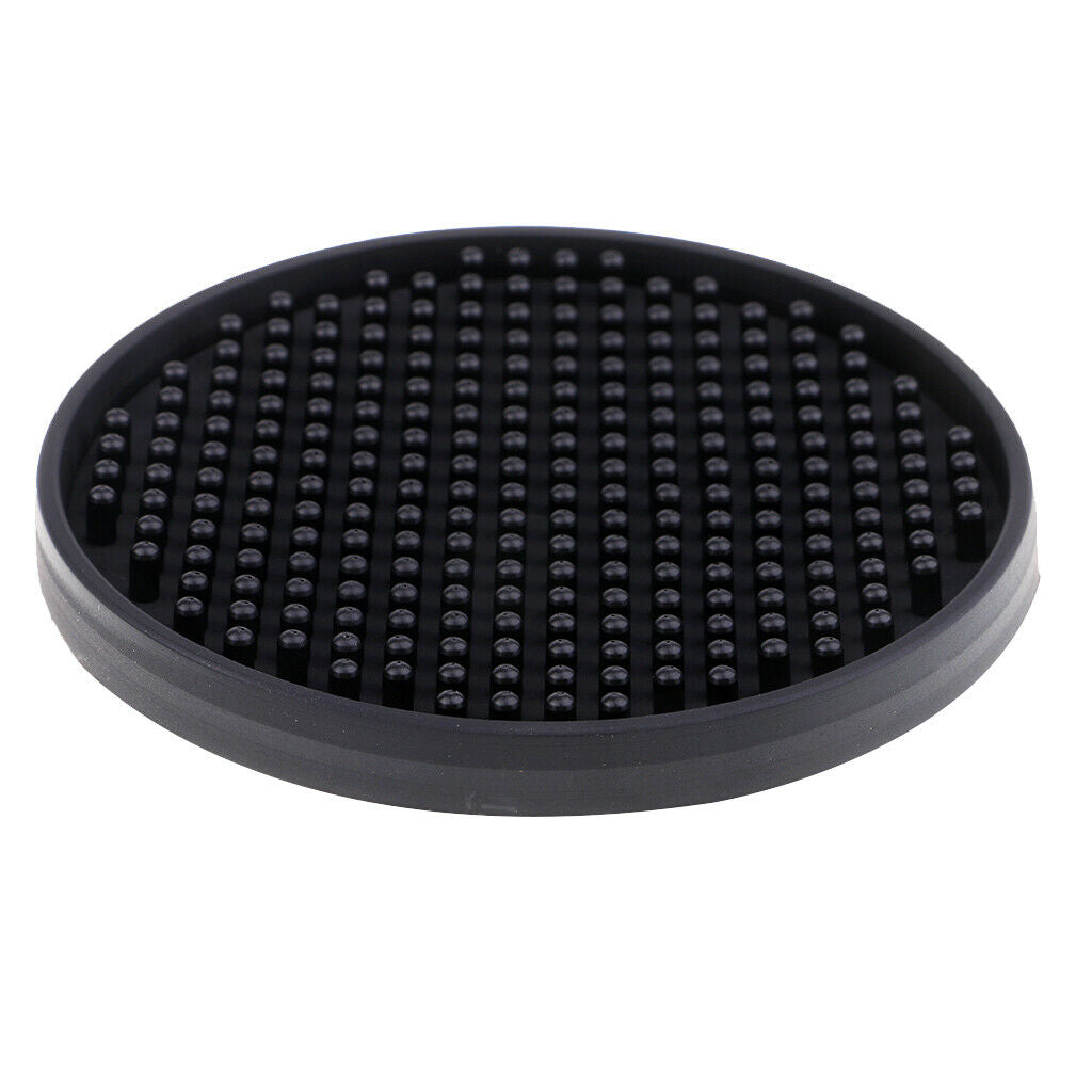 10 Pack 10cm Round Drink Coasters Soft Silicone Cup Pad Placemat Black