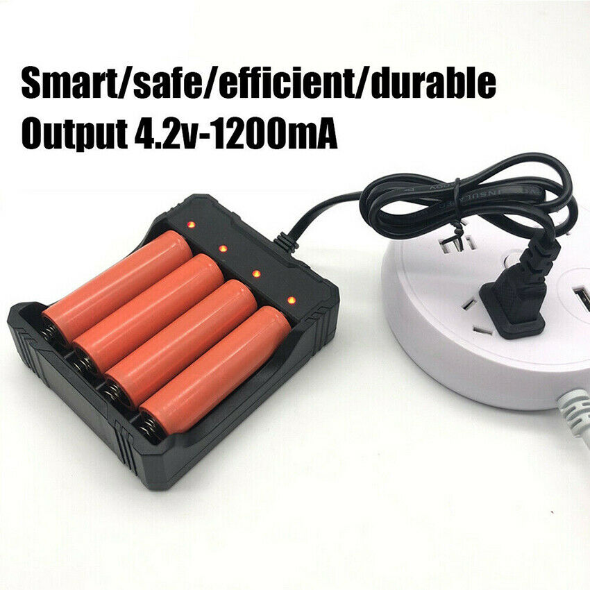 4Slots Li-ion Smart Battery Charger Rechargeable for Batteries 18650