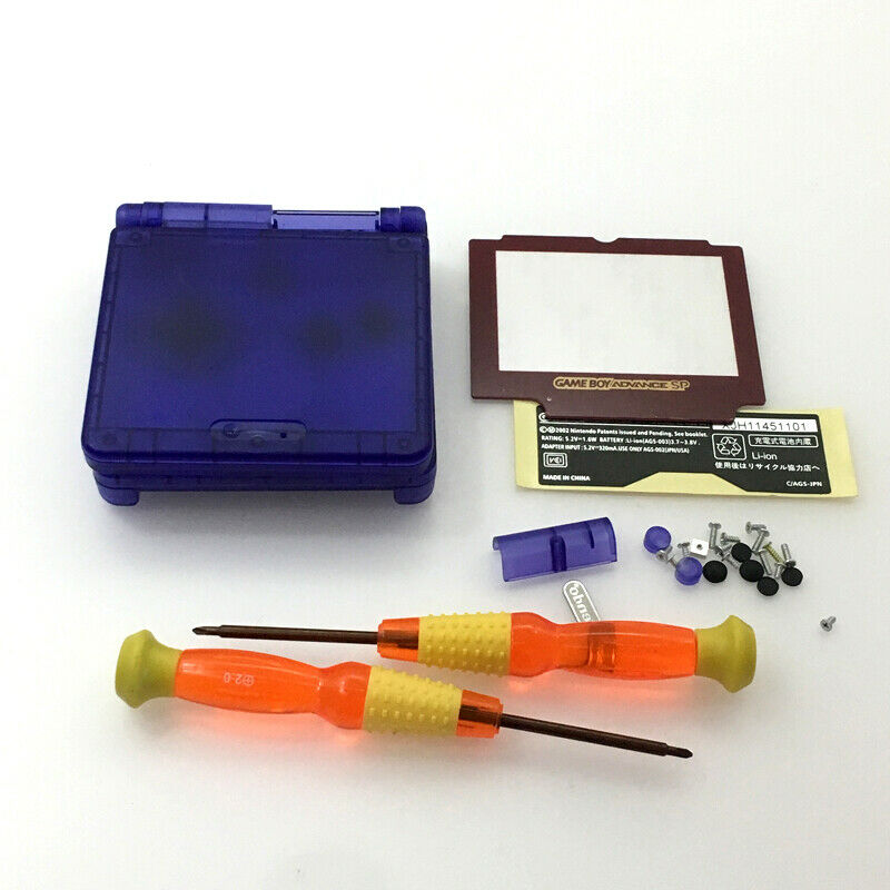 Transparent Blue Clear Shell Housing Case For Nintendo Gameboy Advance SP GBA SP