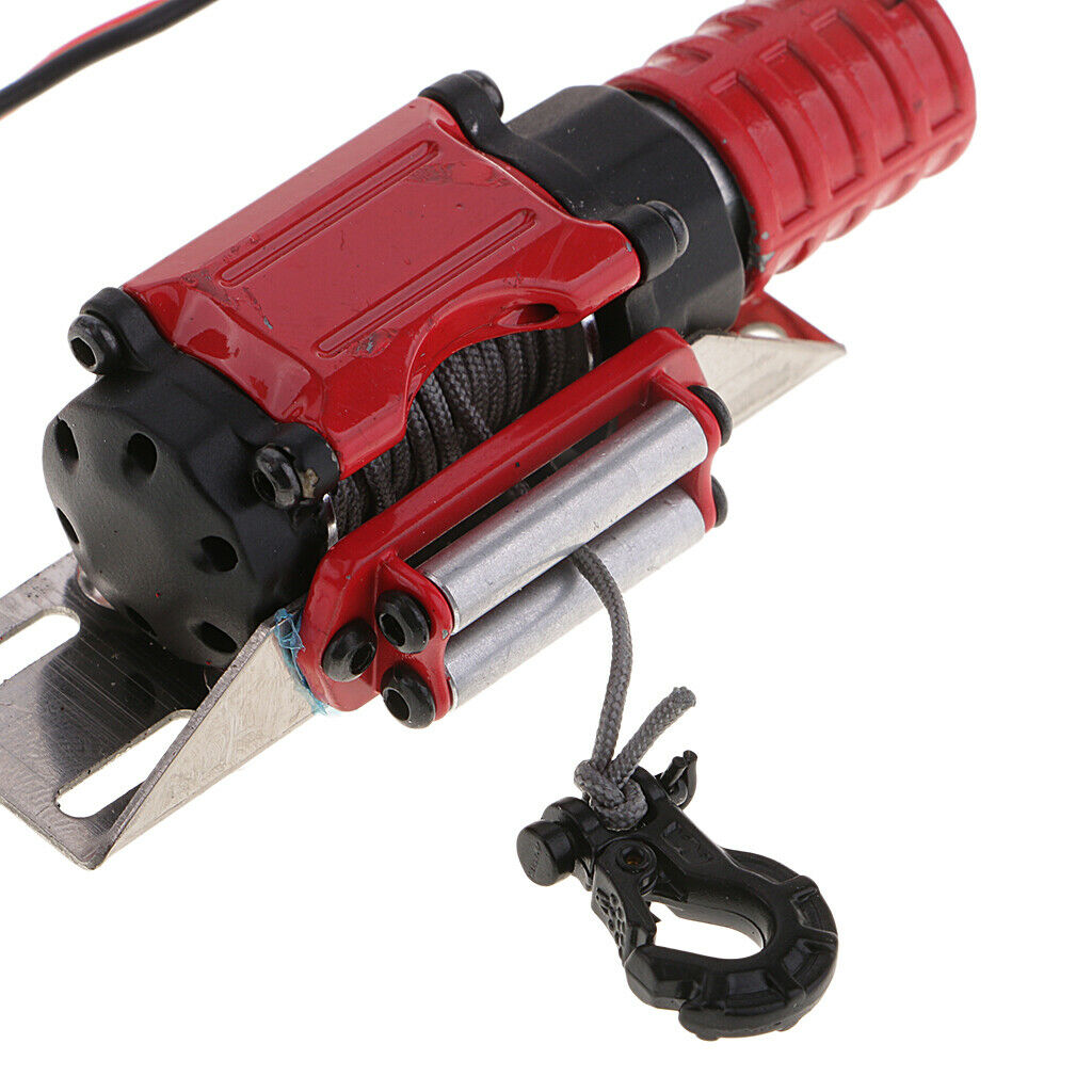 1/10 Scale Winch With Steel Wire for D90 SCX10 -4 RC Rock Crawler Red