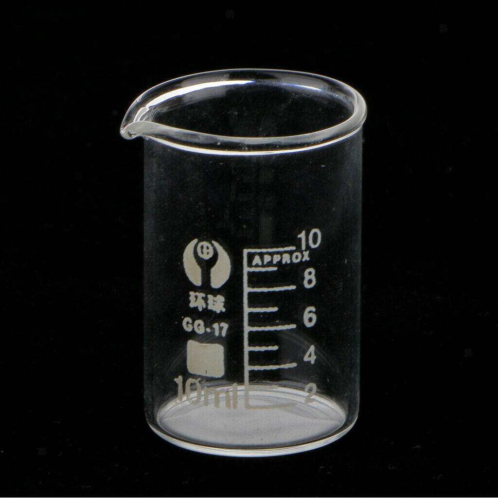 Glass Beaker 5 10 20 25 50ml Borosilicate Measuring Chemistry Glassware