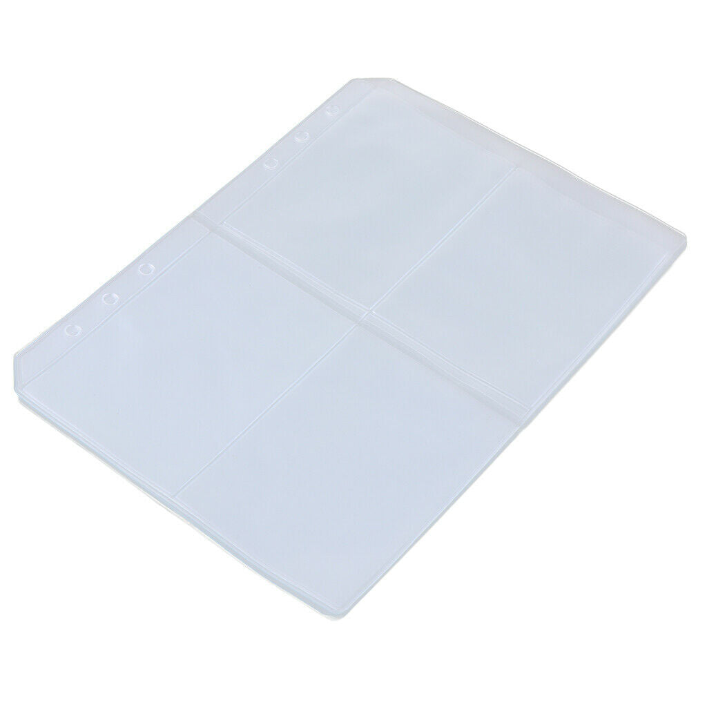 10x PVC Binder Pocket 6 Holes PVC Document Bags for A5/A6/A7 Document Notebook