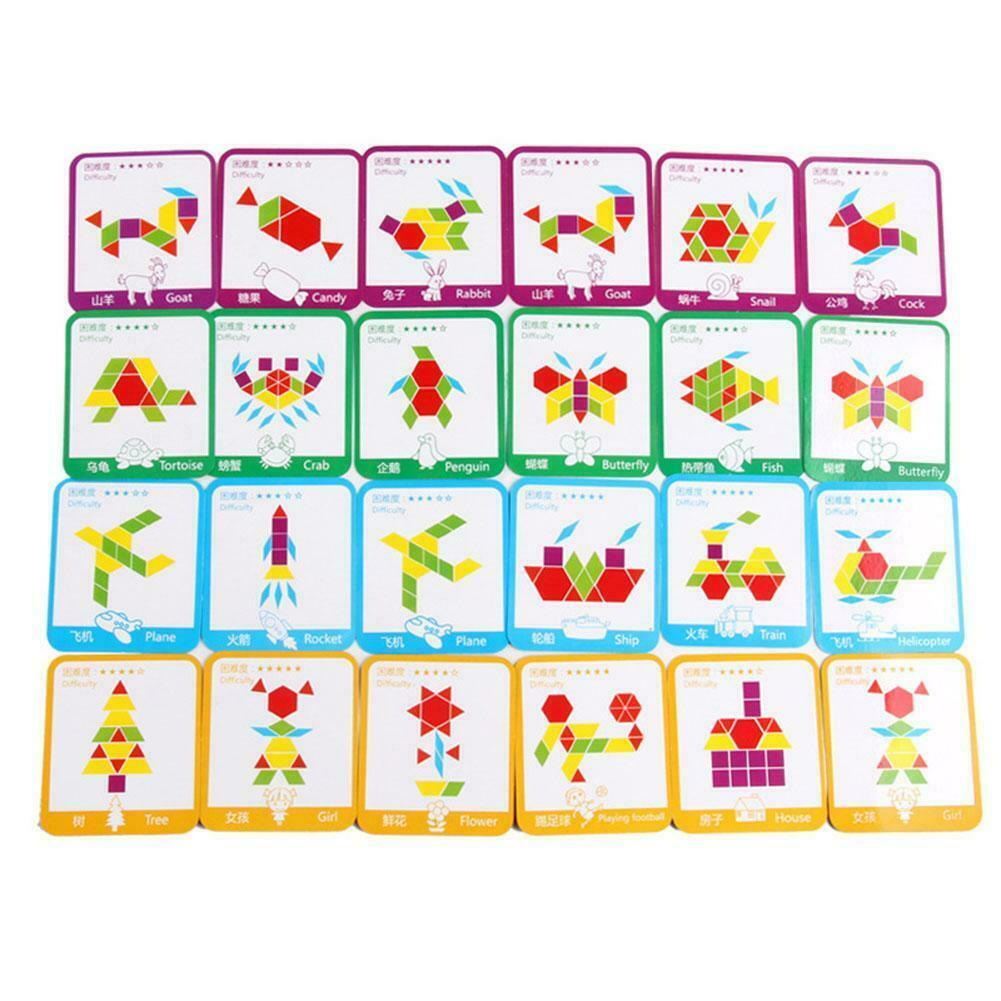 155pcs Kids Colorful Wood Jigsaw Puzzle Game Intelligent Educational Toys AU