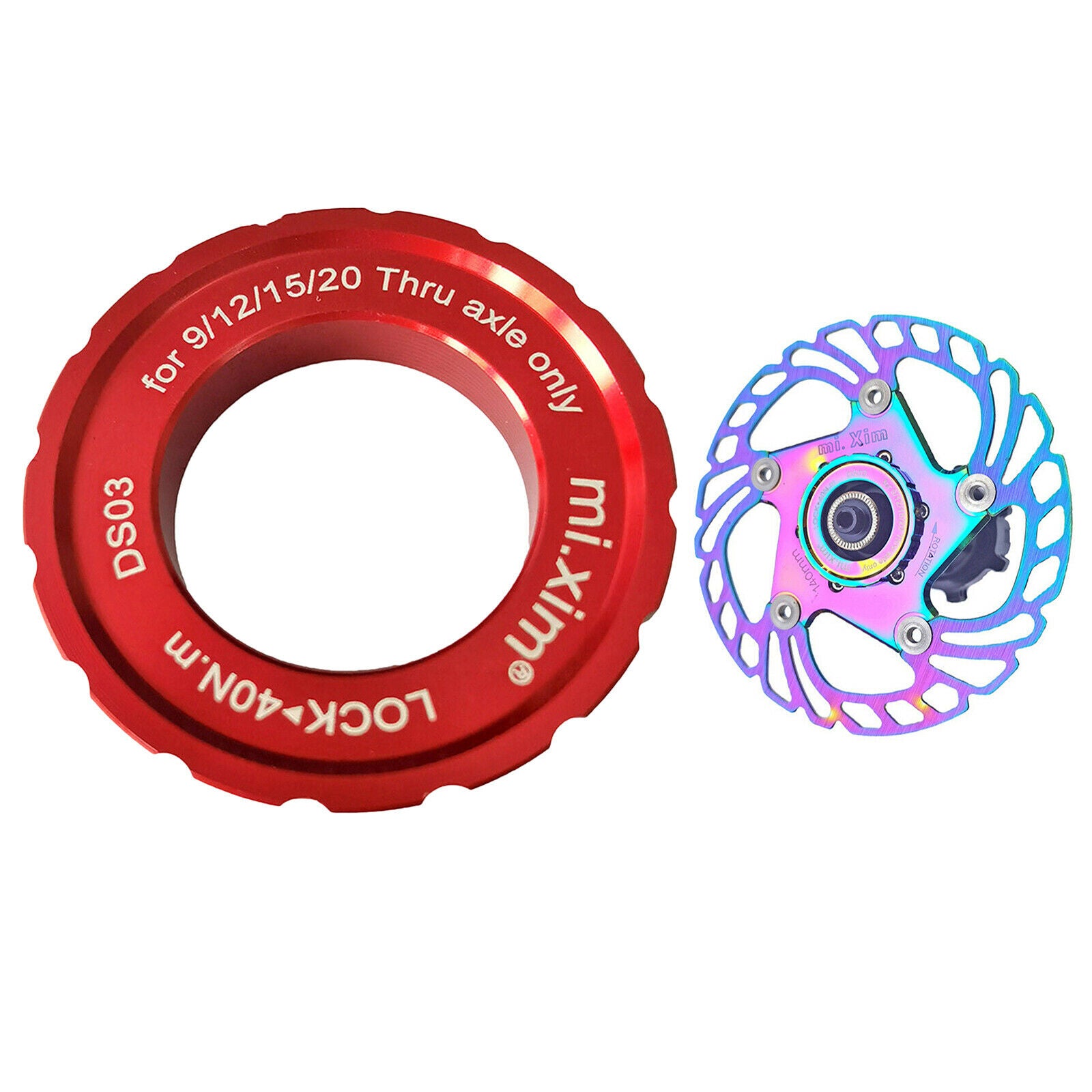 Bike Disc Brake Centerlock Disc to 6-Bolt Lockring Alloy Red