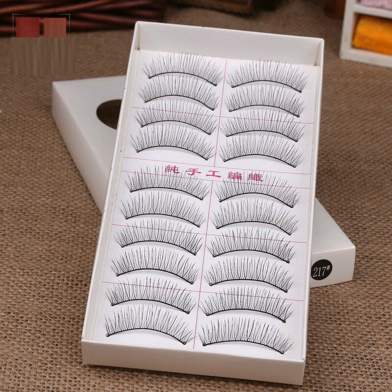 10 Pairs Soft Natural Cross Eye Lashes Makeup Extension False Eyelashes Handmade