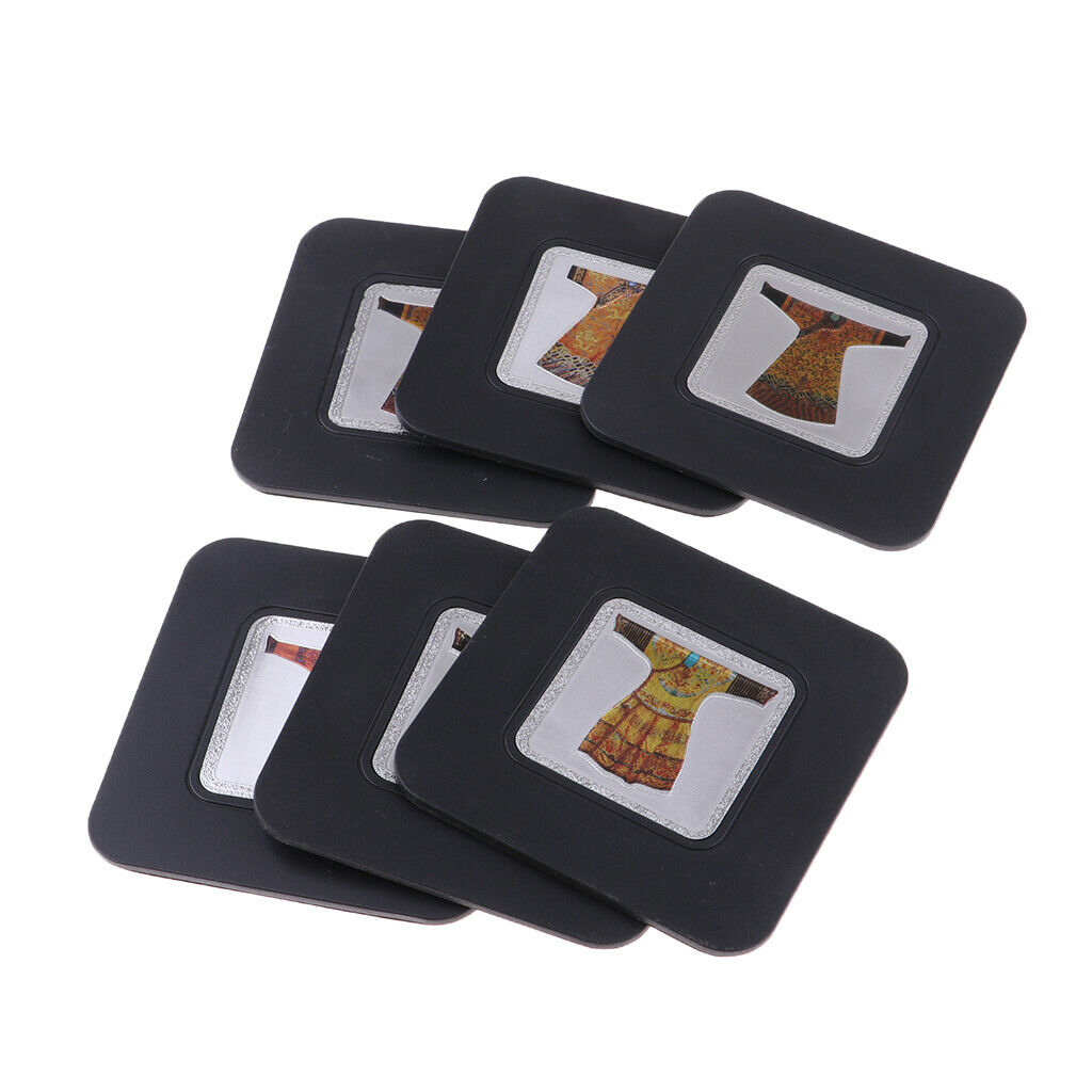 1 Set 9x9cm Creative Chinese Style Element Insulated Silicone Coasters Style 2