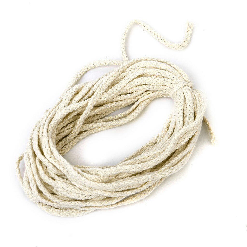 10 Meters Natural Cotton Rope Natural Pure Braided Twisted Cord Twine 5mm